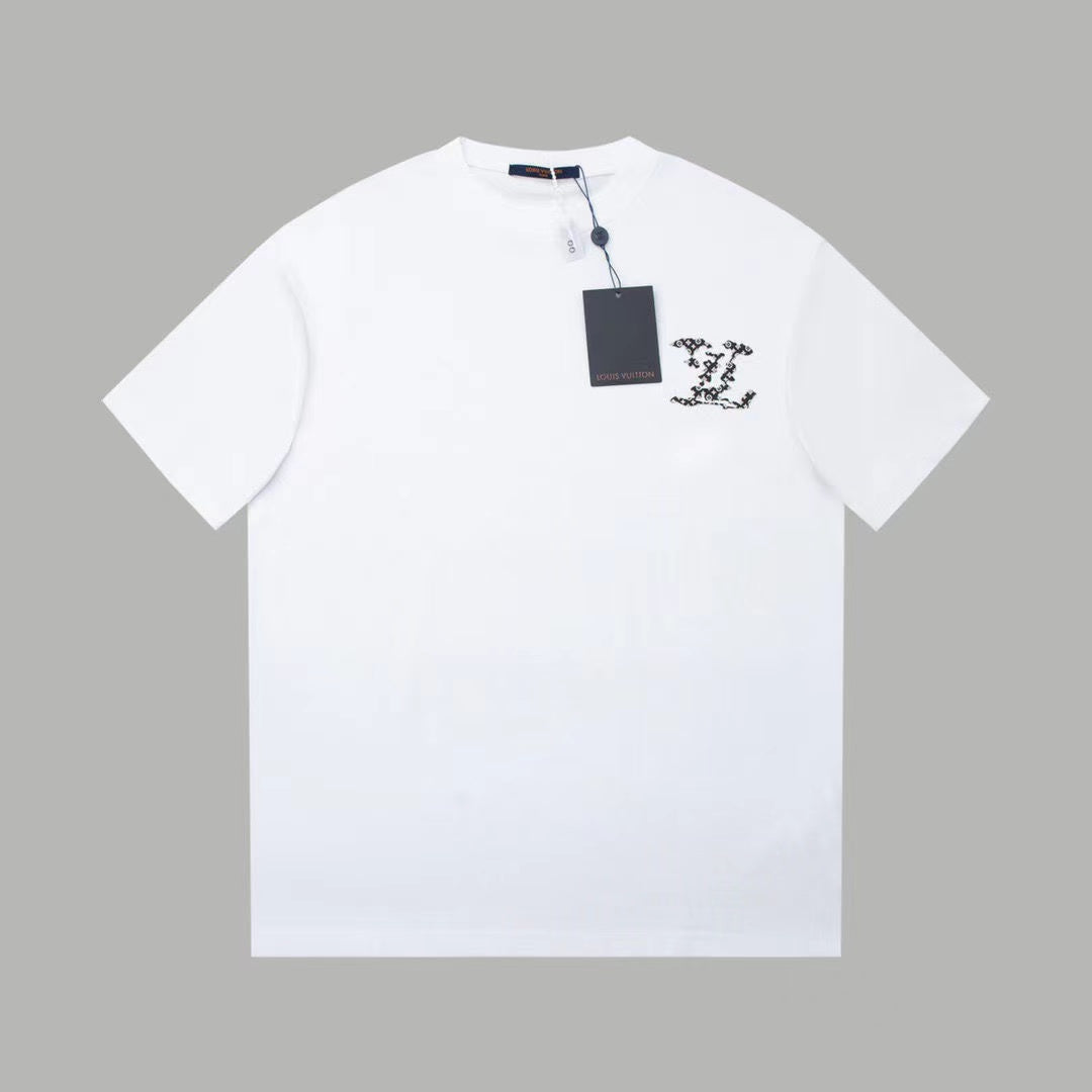 Logo letter embroidery casual loose T-shirt