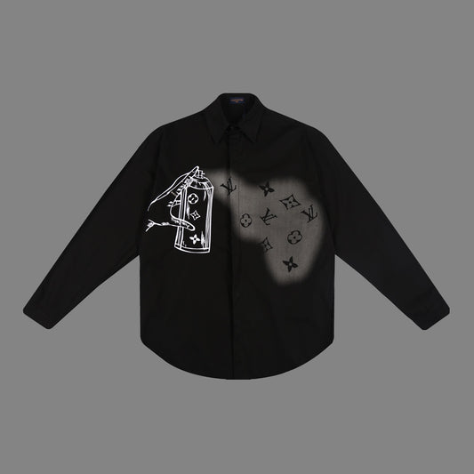 xh-graphic print jacket