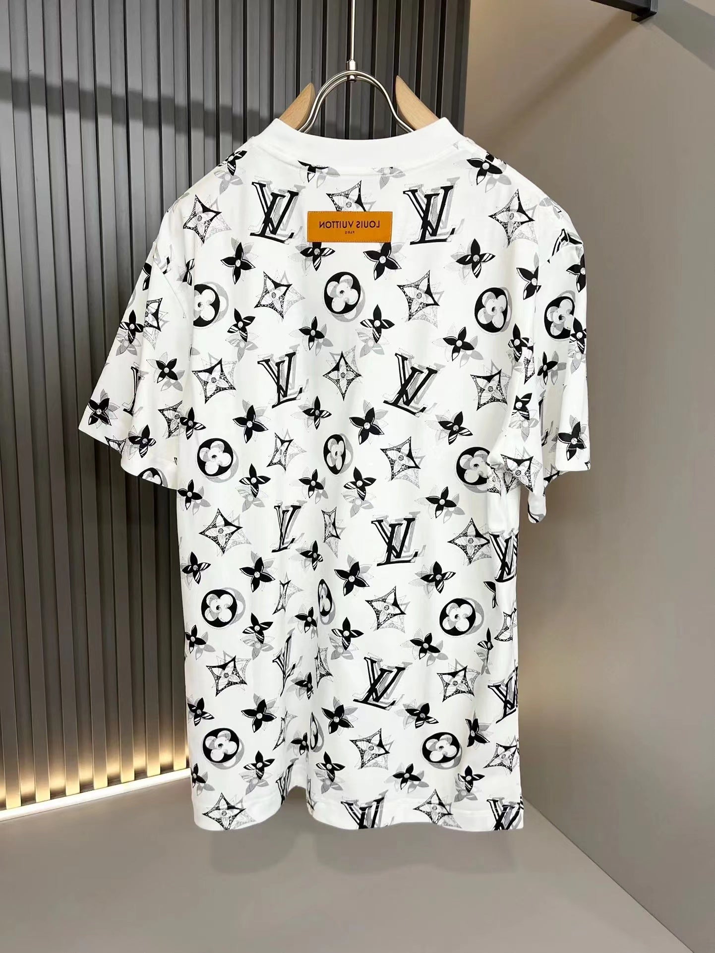 All-over presbyopic print short-sleeved T-shirt