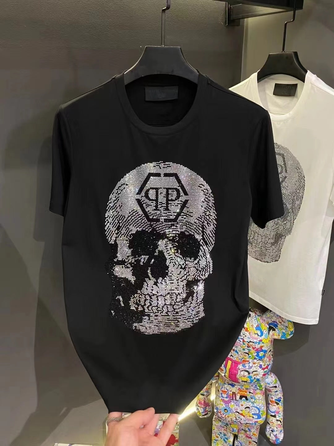 Skull Austrian rhinestones Graphic T-Shirt