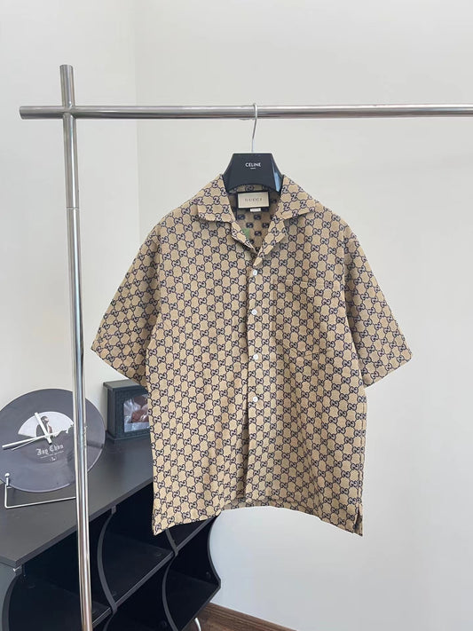 Classic Jacquard Short Sleeve Shirt Jacket