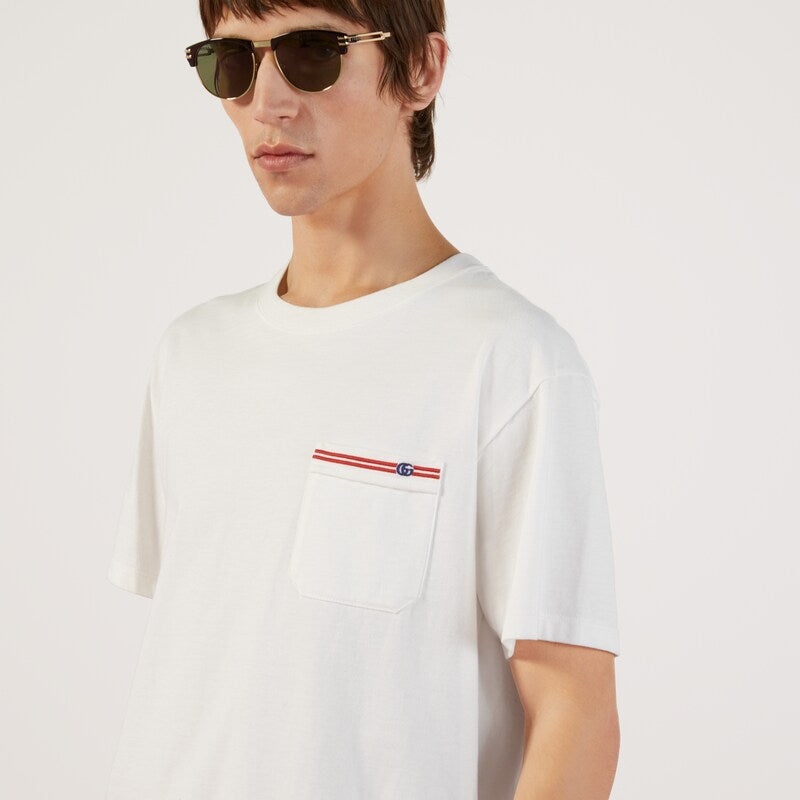 Embroidered cotton T-shirt