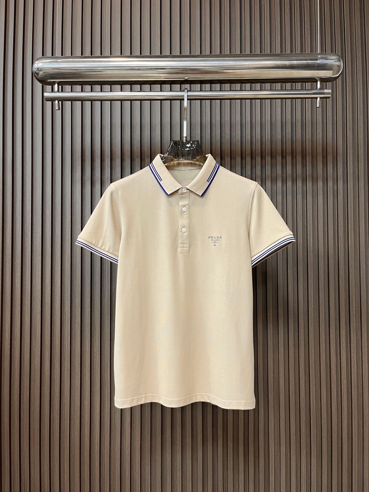 Polo shirt with triangle logo print on left chest